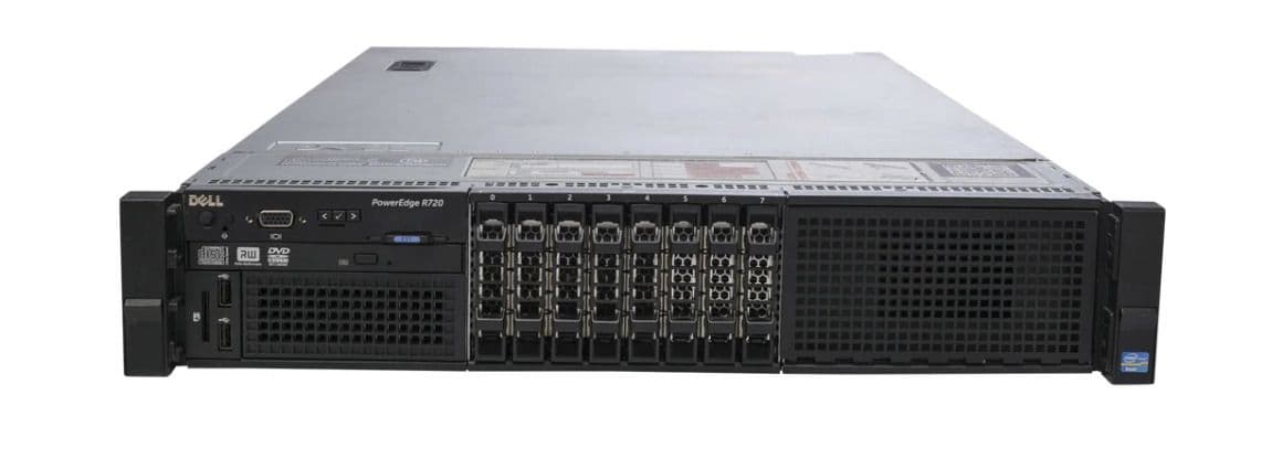 Server Dell PowerEdge R720, 8 Bay 2.5 inch, 2 Procesoare, Intel 10 Core Xeon E5-2660 V2 2.2 GHz up to 3.0 GHz; Fara Memorie Ram; Fara Hard Disk; 2 Ani Garantie, Refurbished