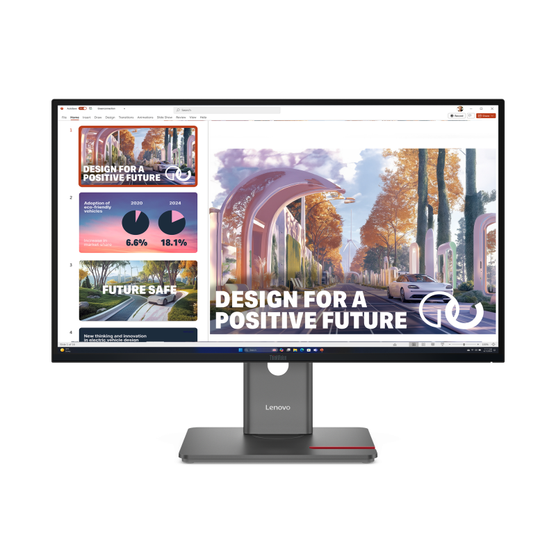 Lenovo ThinkVision P27QD-40. Display diagonal 68.6 cm 27", Display resolution 2560 x 1440 pixels, HD type Wide Quad HD, Display technology LED, Response time 6 ms, Native aspect ratio 169, Viewing angle, horizontal 178Â°, Viewing angle, vertical