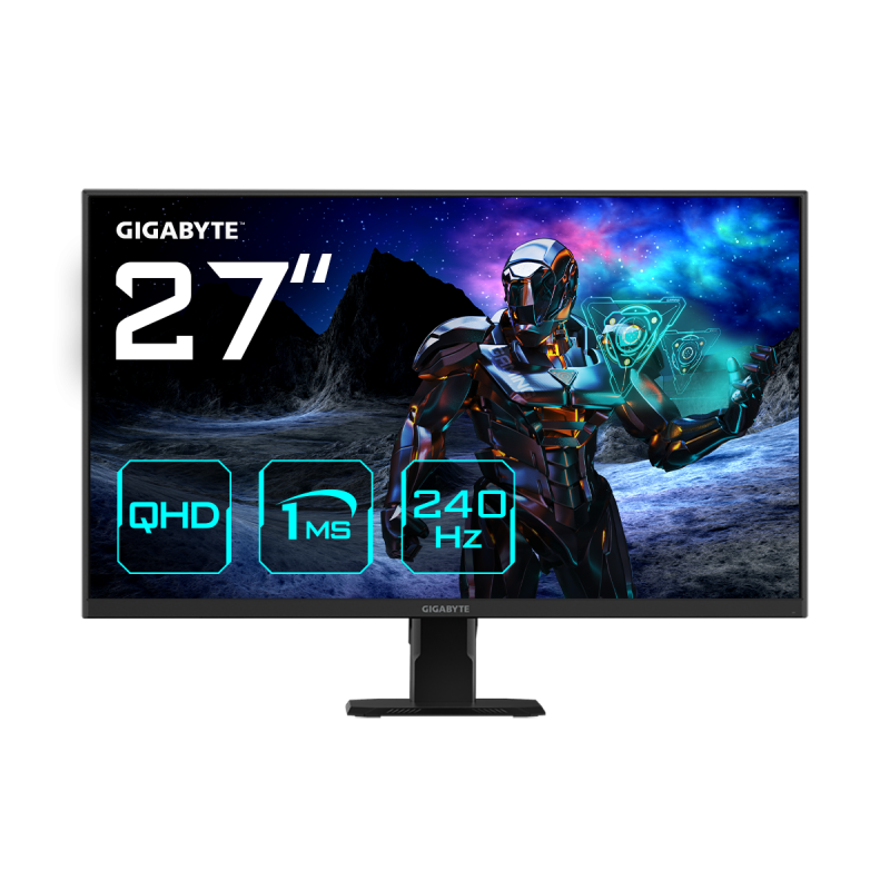 Gigabyte Monitor Gaming 27" SS IPS GS27Q X, Non-glare, Rezolutie 2560 x 1440 QHD, 300 cdm2 TYP, Contrast 10001, Unghi vizualizare 178°H178°V, Culori 1.07B, Timp raspuns 1ms MPRT, Refresh rate 240HzOC 250Hz, HDR Ready, Flicker-free, Int