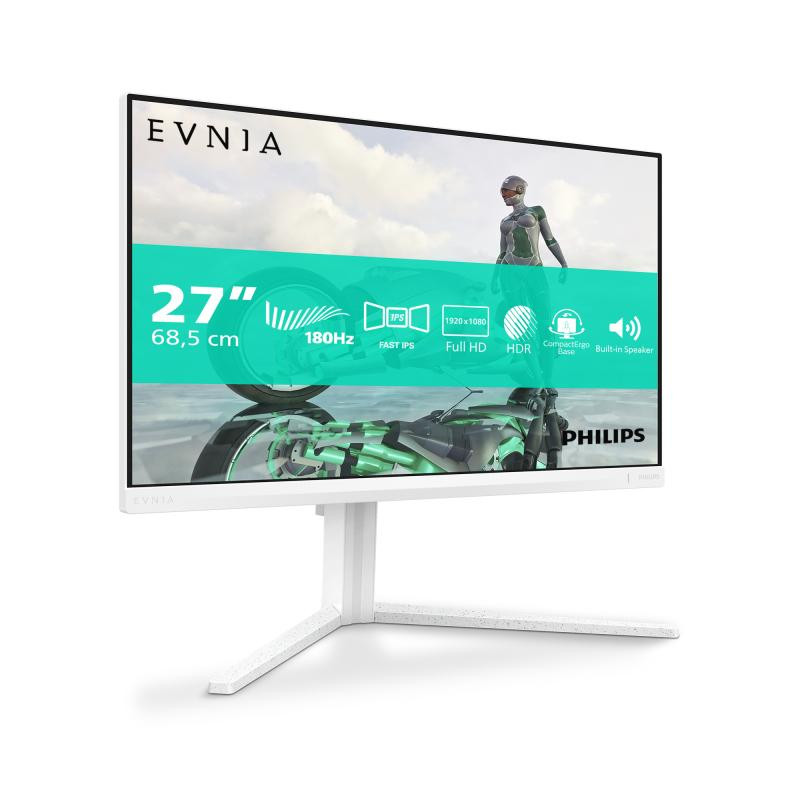 Monitor Philips 27" 27M2N3201A00, Diagonal inch 27, Diagonal cm 69, Aspect ratio 169, Panel IPS, Resolution 1920x1080, Refresh Rate 180Hz, Response time GtG 1ms, Response time MPRT 0.5ms, Brightness max 300 cdm², Contrast static  1000